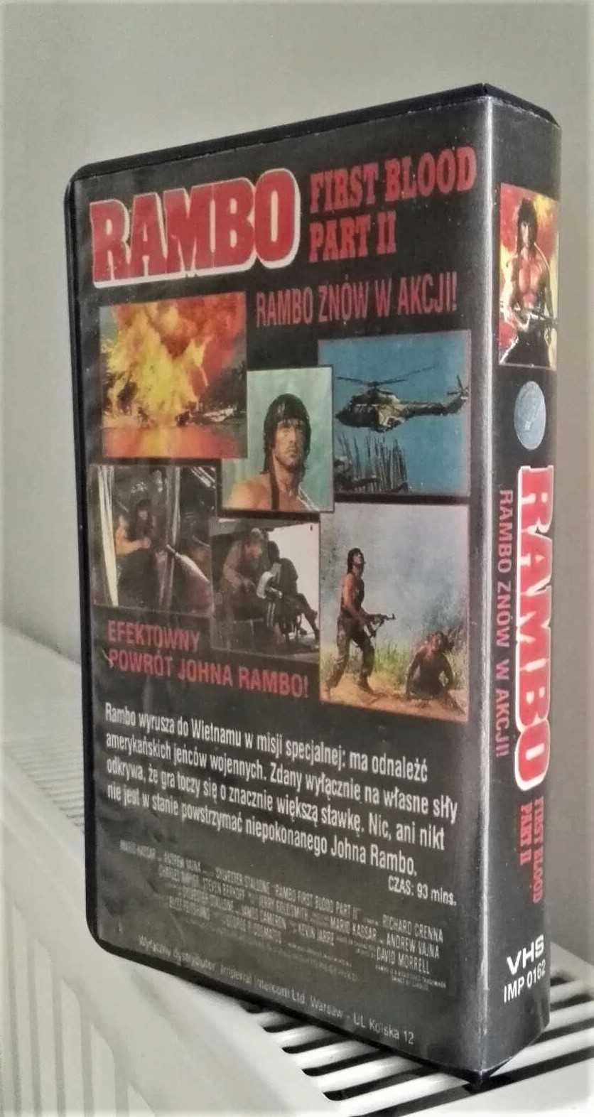 Rambo 1 , 2 , 3 , Misja Sprawiedliwości - Filmy VHS *  kasety - Lektor