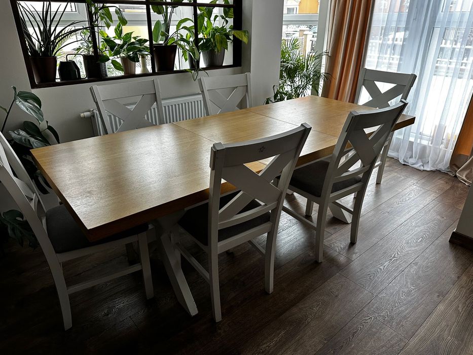 Stół w stylu skandynawskim + 10 krzeseł