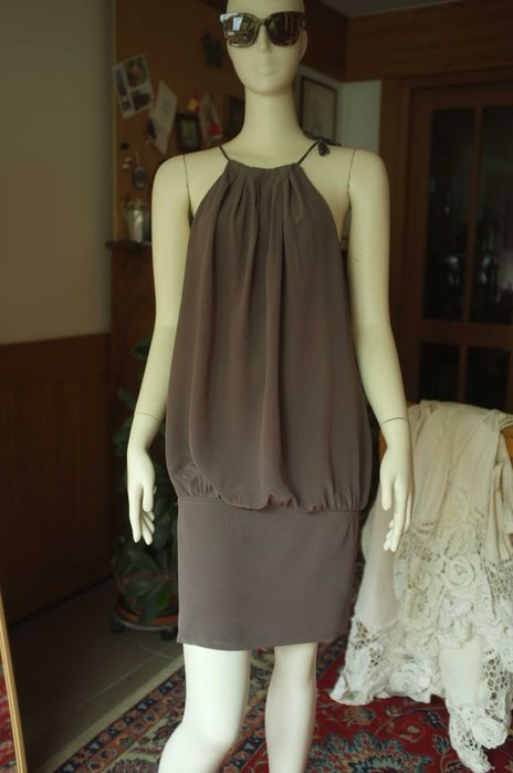 jedwabna luźna bluzka Trussardi Jeans Mink taupe 40 top