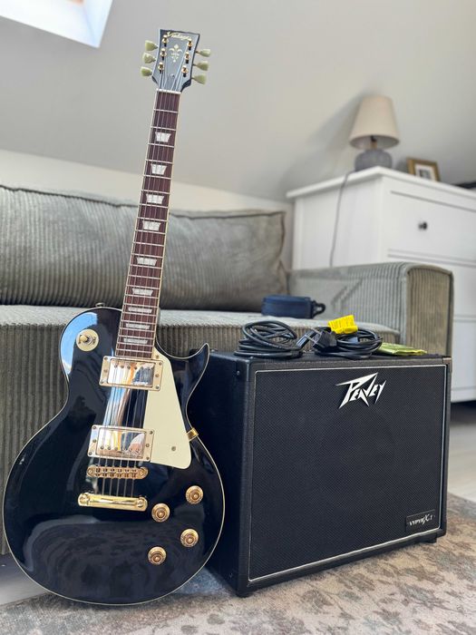 Gitara elektryczna VINTAGE V100BB + Wzmacniacz Peavey VYPYR X1