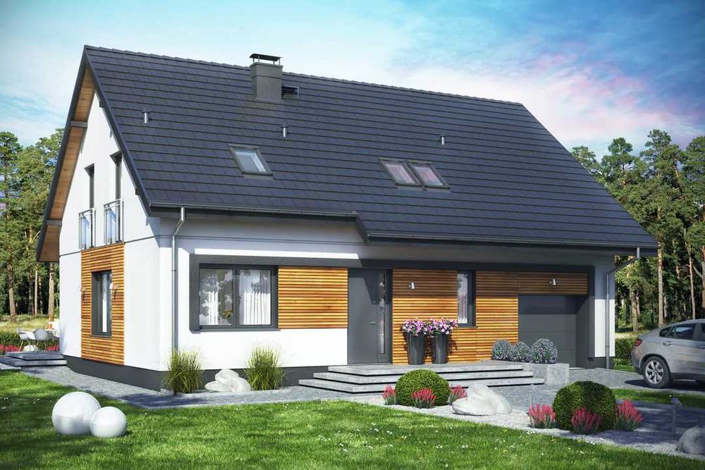 Dom wolnostojący z widokową działką pod lasem, stan deweloperski