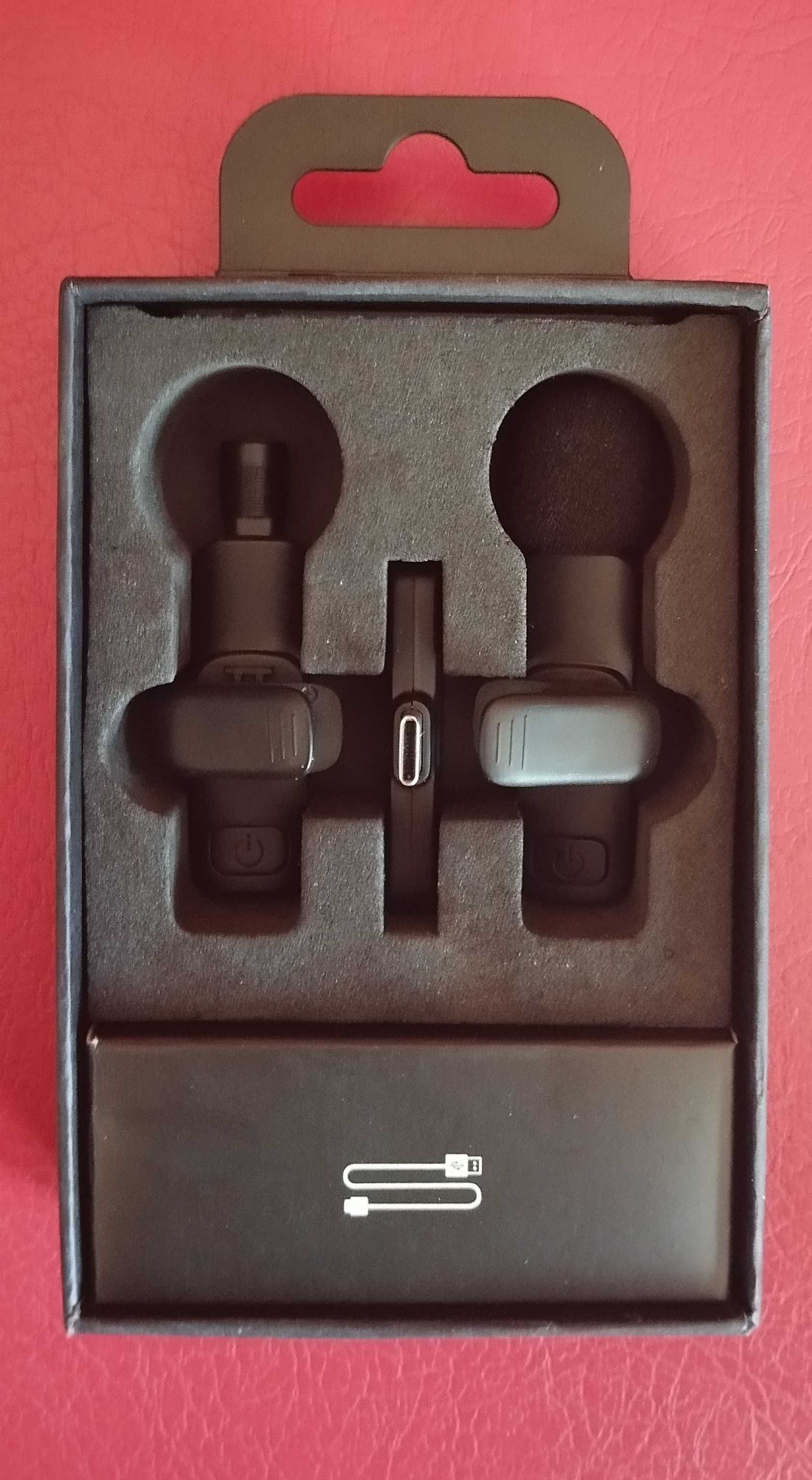 Conjunto de 2 microfones sem fios para telemóvel
