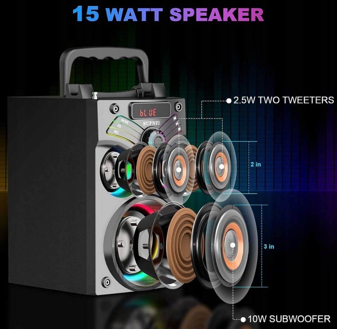 SUPNIU H77 Głośniki Bluetooth, bezprzewodowy