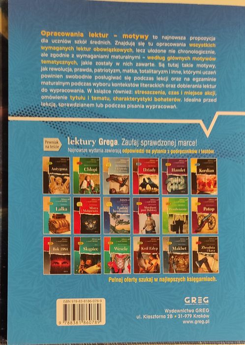 Opracowania lektur do liceum i technikum