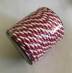 Rolo de Cordão Rosa e Branco - 25 metros