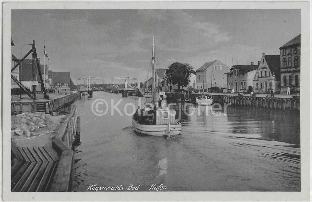 AK Rugenwalde Bad Hafen port w Darłówku Rügenwaldermünde