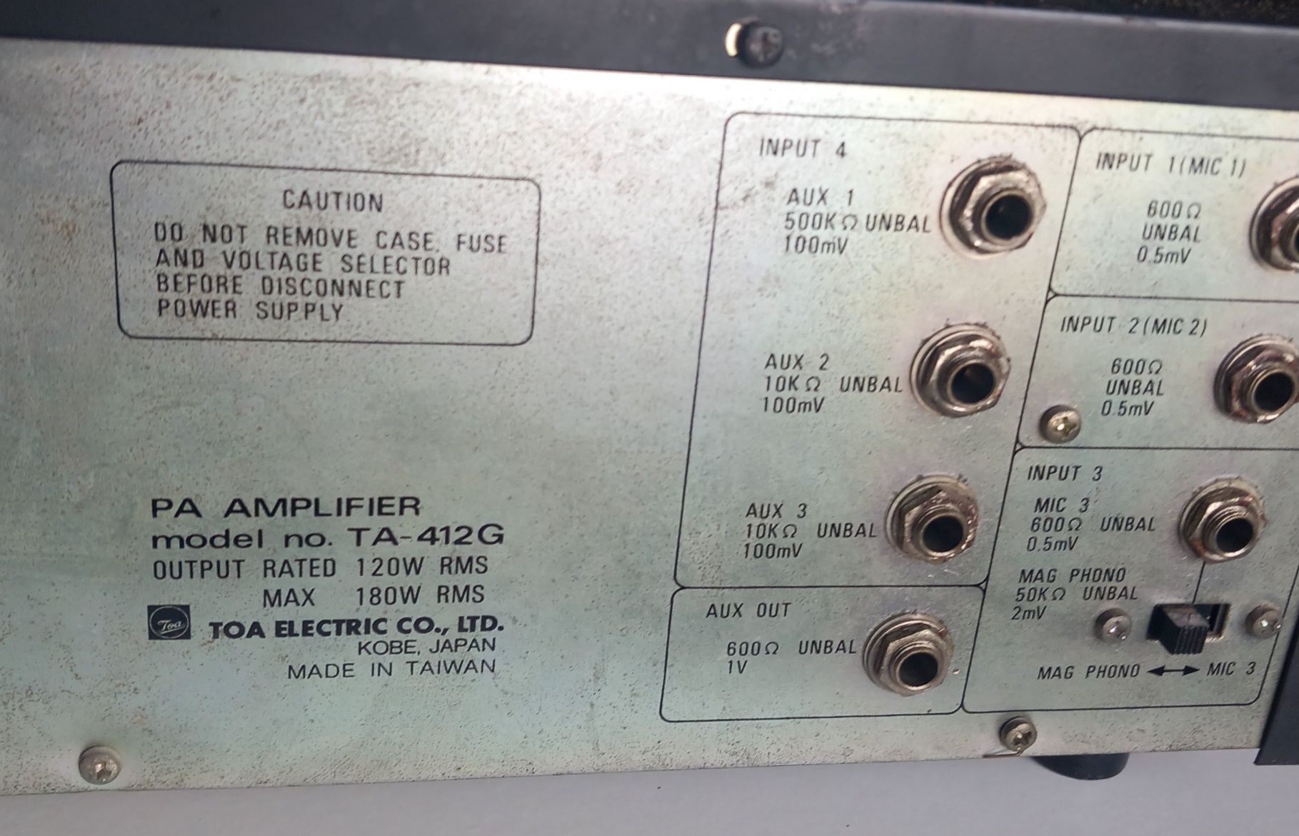 PA Amplificador  TOA Electric 180W
