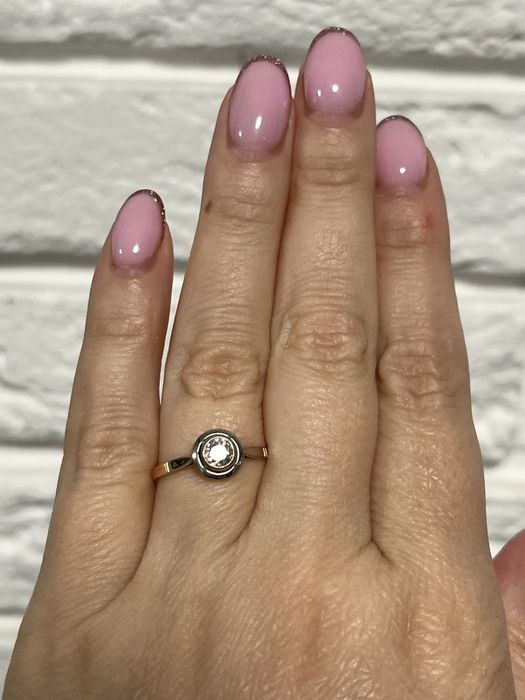 Золотое кольцо с натуральным Якутским бриллиантом 0,3 ct, 4/5