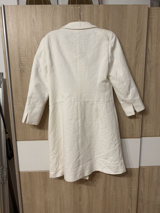 Płaszcz MaxMara M bialy designer śliczny hit damski