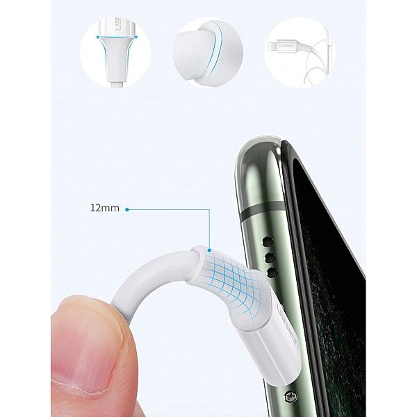 Ugreen kabel przewód MFi USB Typ C - Lightning 20W 3A 0.25 m biały (US