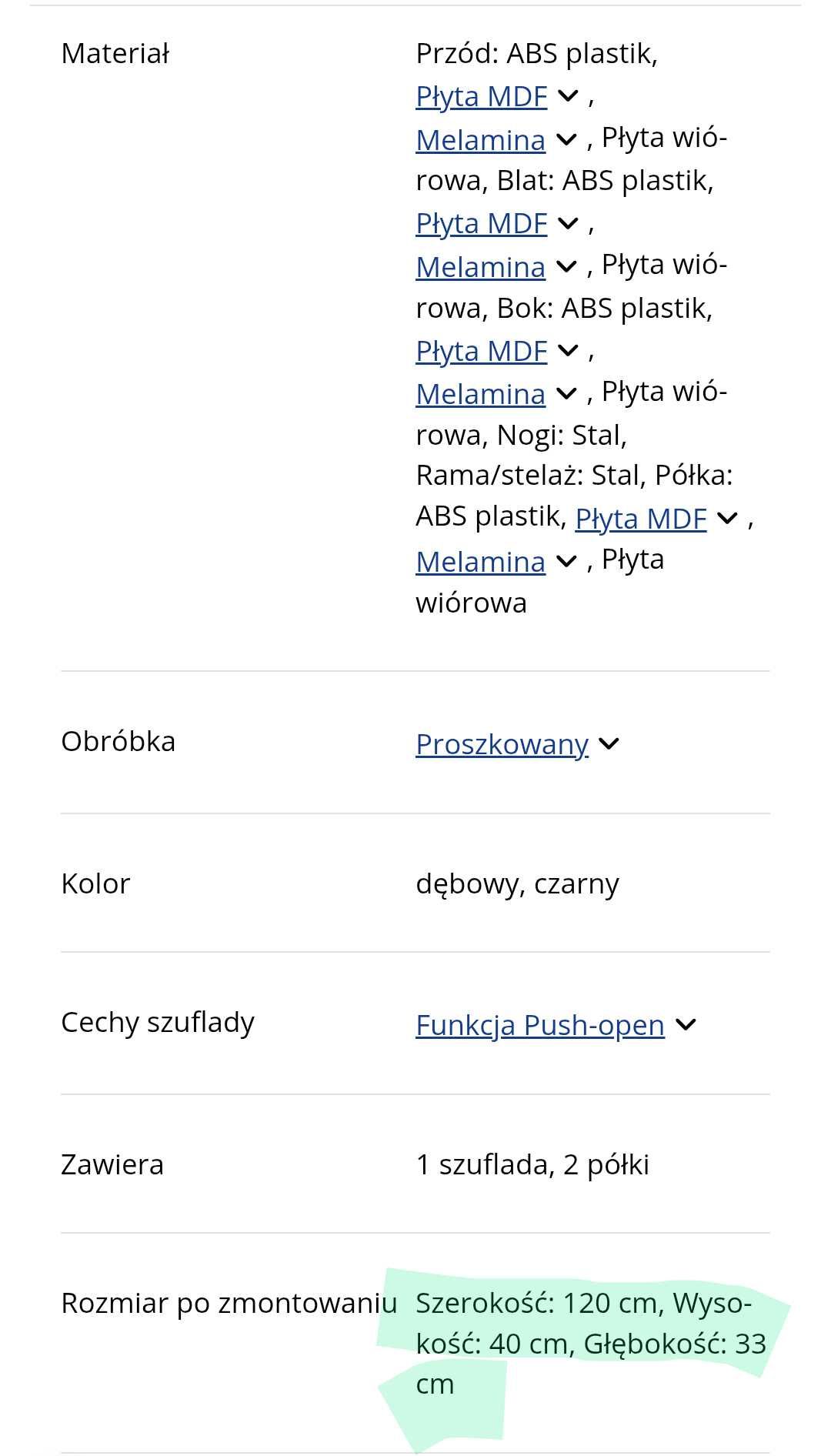 Szafka RTV zakupiona w Jysk