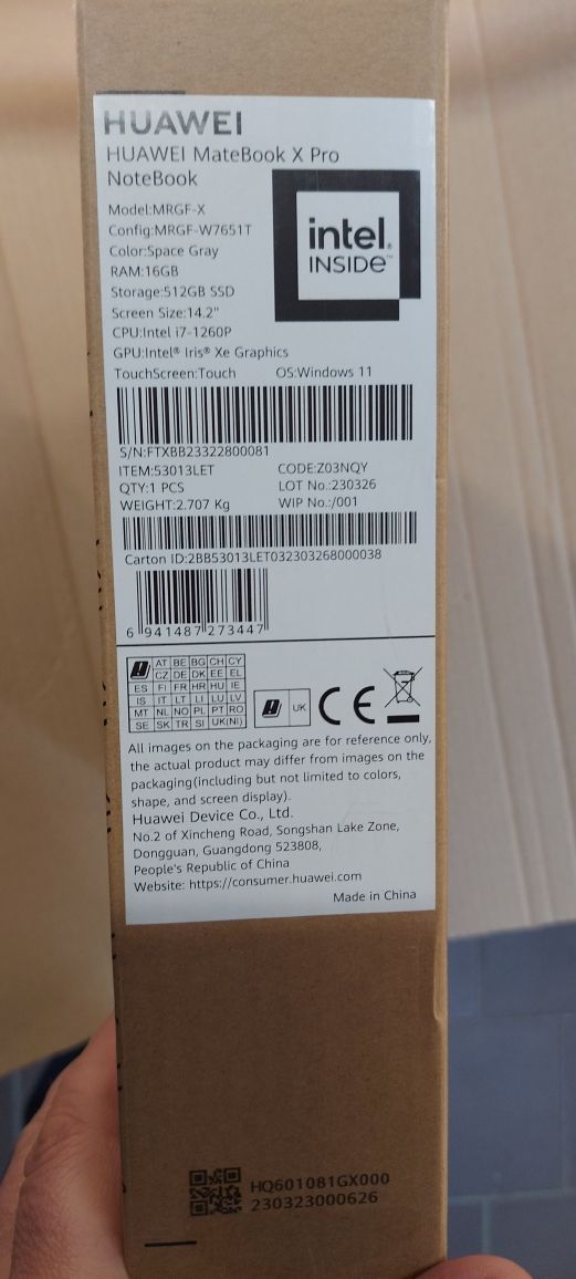 Huawei Matebook X Pro i7 16GB/512SSD Nowy Zapakowany Gwarancja