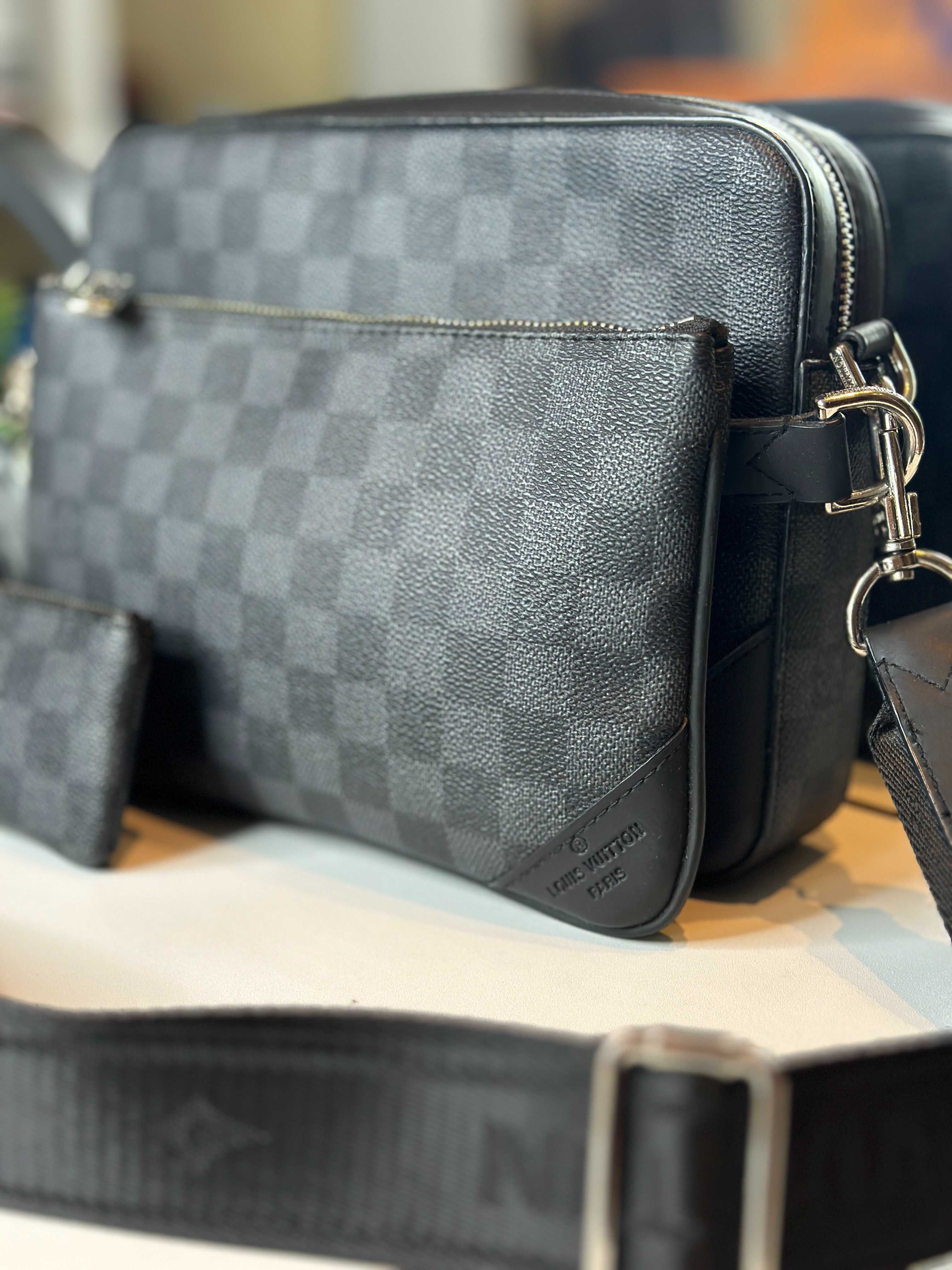 Мужская сумка Louis Vuitton trio Чоловіча сумка через плечо LV s056