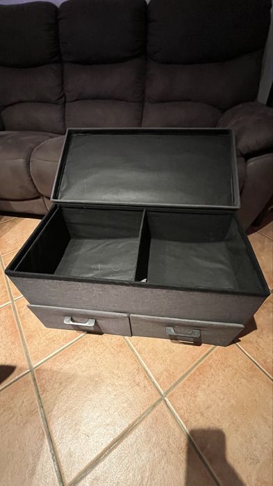 Bau assento para arrumaçao com gavetas