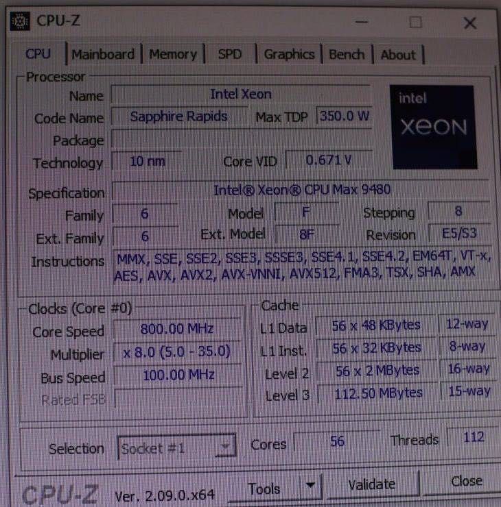 Процесор Intel Xeon Max 9480 [1.9 ГГц, 56 Ядер, 64Гб HBM] LGA4677