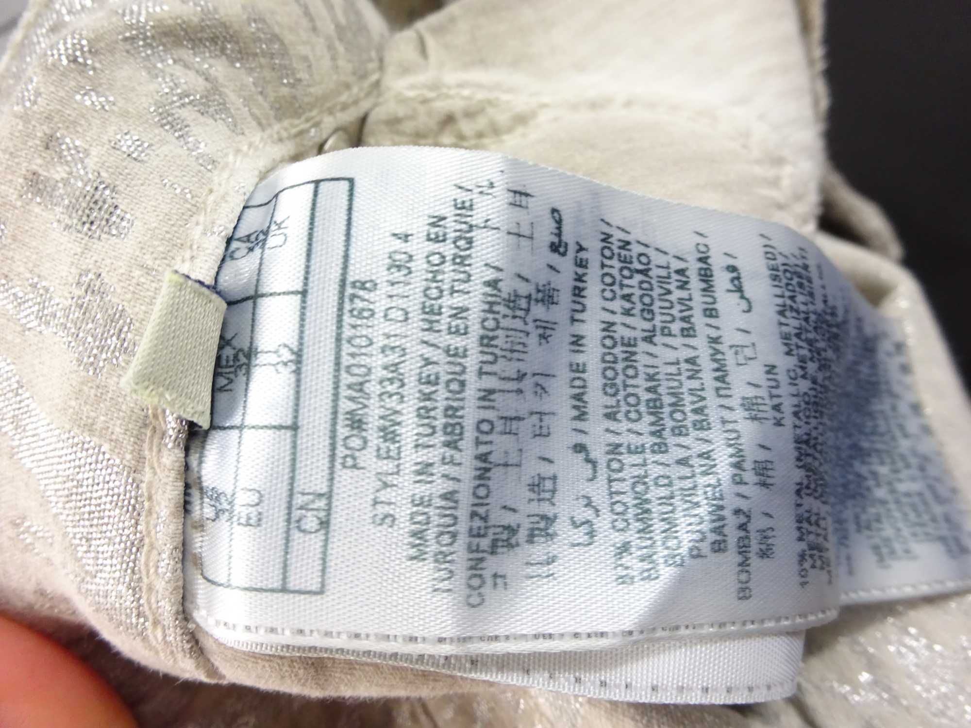G17 skinny błyszczące spodnie damskie GUESS brokatowe wąż casual 42 XL