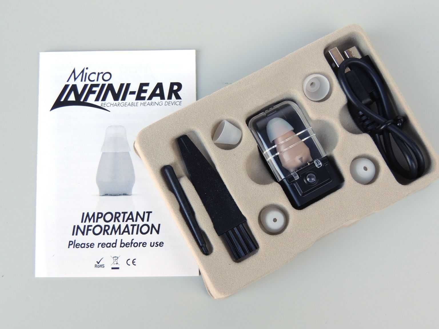 Ładowalny aparat słuchowy *Micro infini ear*