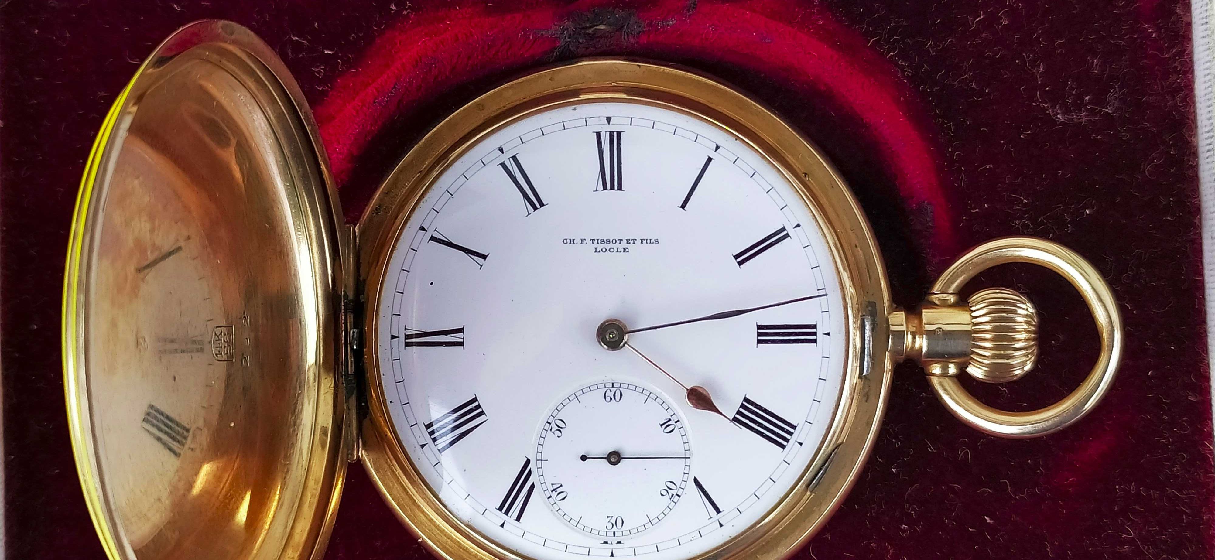 CH.F.Tissot Et Fils Locle pr.56 14K w etui śr.53 mm z 1873 roku