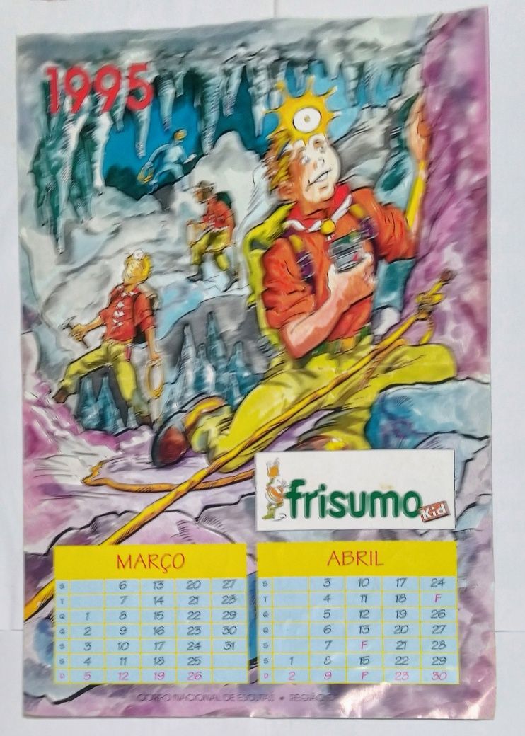 Calendário FRISUMO Kids, ano 1995, A4