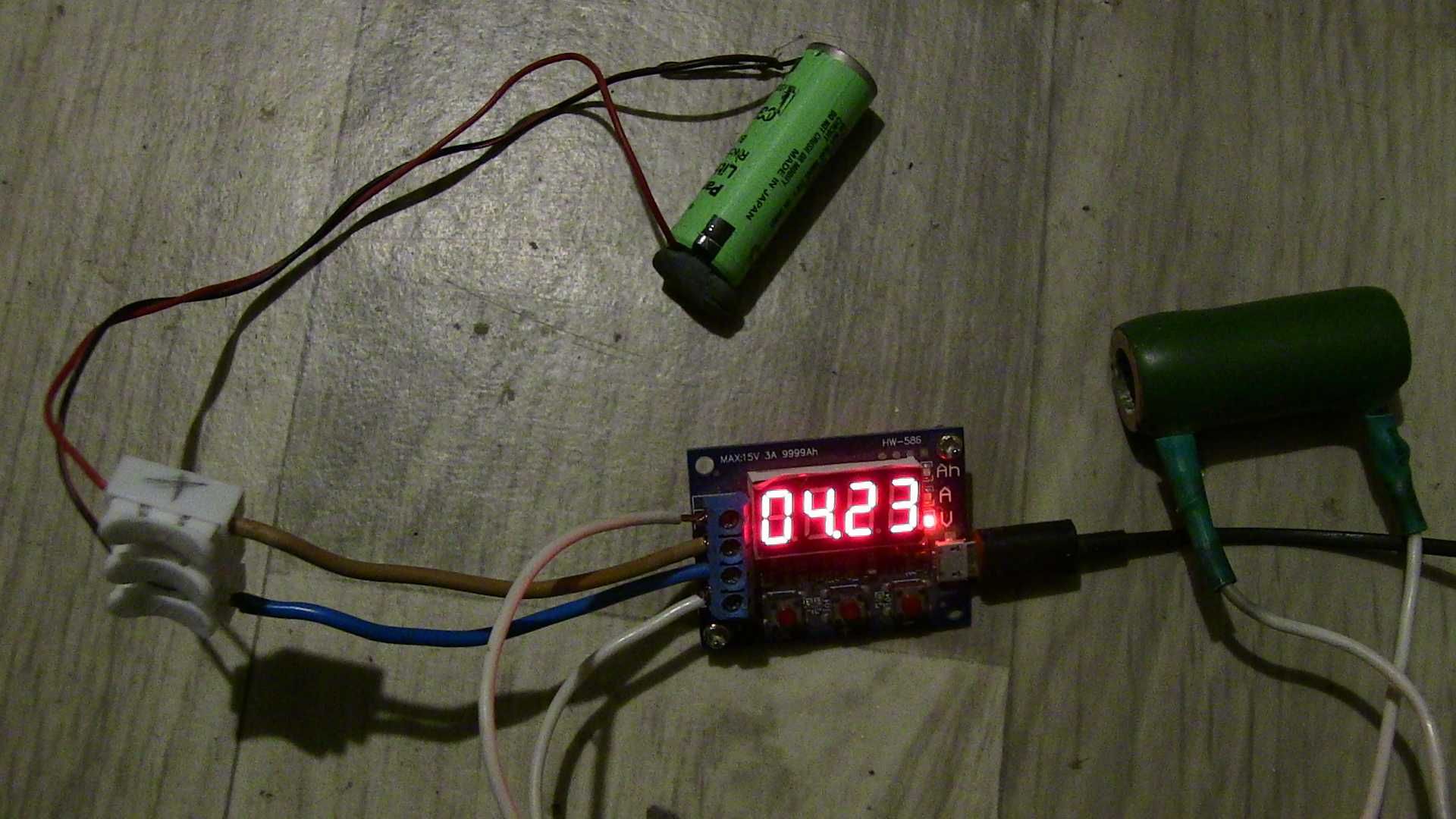 Аккумулятор 17500 (5см) Li-on 3.7V Panasonic CGR 1000mAh -реал. измер.