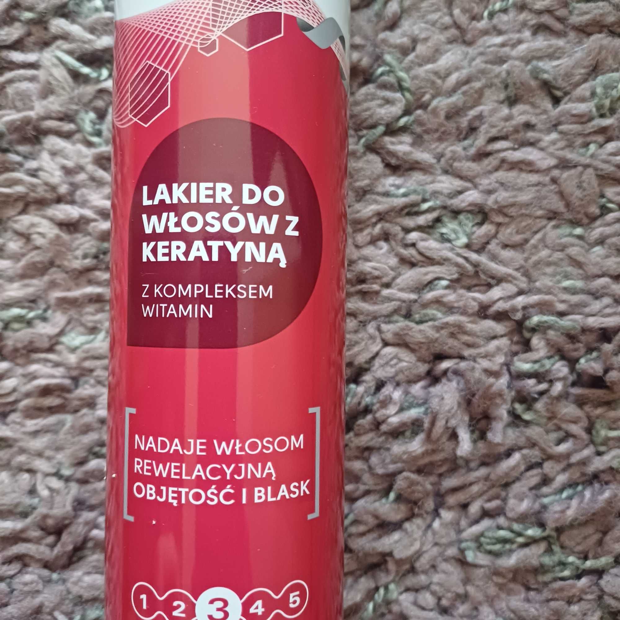 Lakier do włosow z keratyną 360ml moc 3 Cien