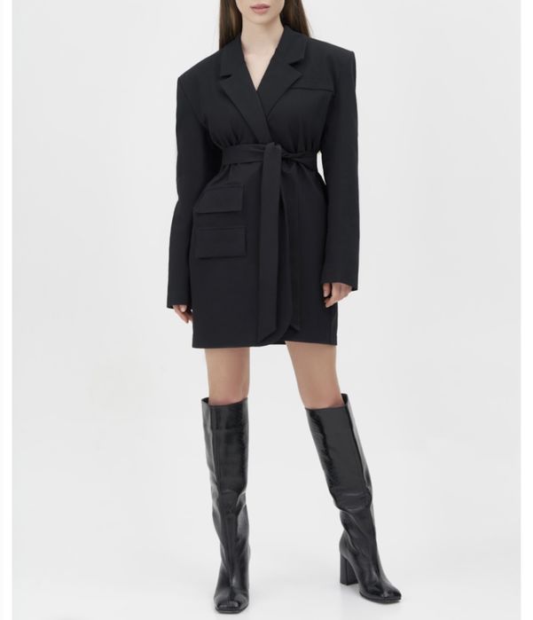 Піджак-сукня чорний довгий