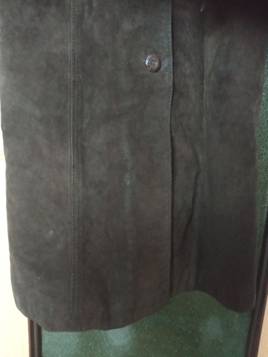 Дублёнка женская меховая,акрил,искусственный замша.Очень тёплая.С пояс