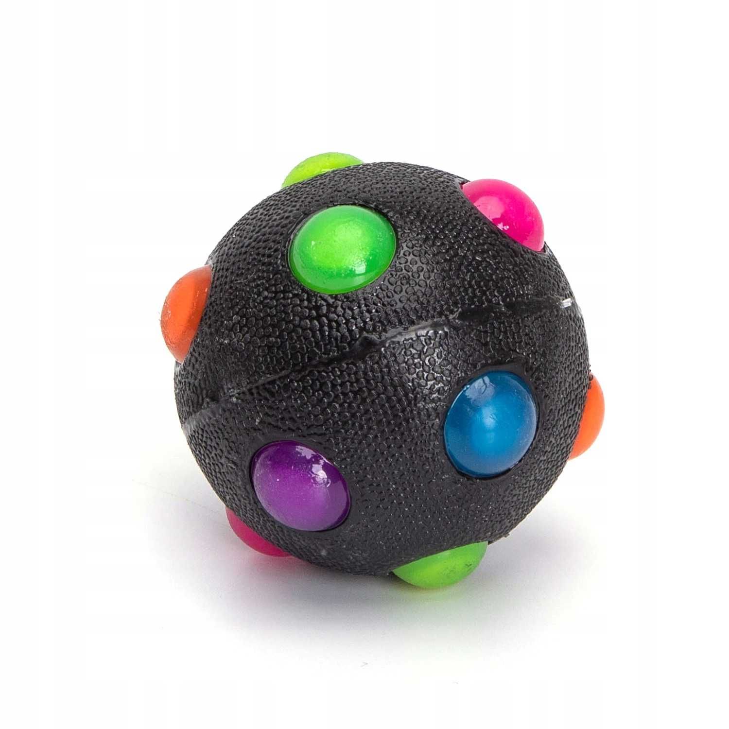 Piłka dla psa świecąca sensoryczna migocząca LED czarna 6 cm