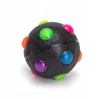 Piłka dla psa świecąca sensoryczna migocząca LED czarna 6 cm