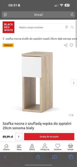 Szafki nocne wąskie