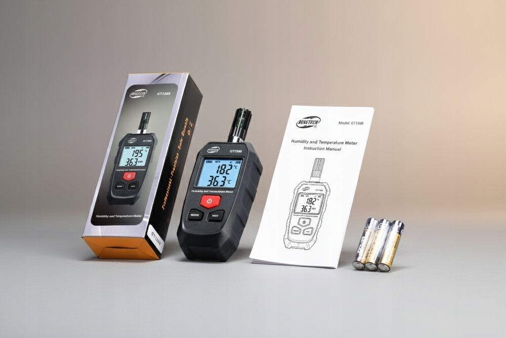 Termohigrometr Wilgotnościomierz Miernik Wilgotności Temperatury LCD