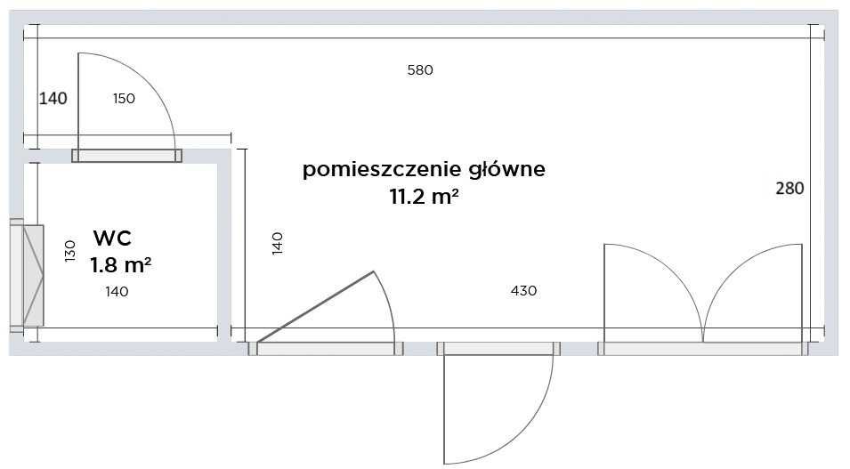 Kontener usługowy biurowy mieszkalny socjalny 16,15 m2 6x3m
