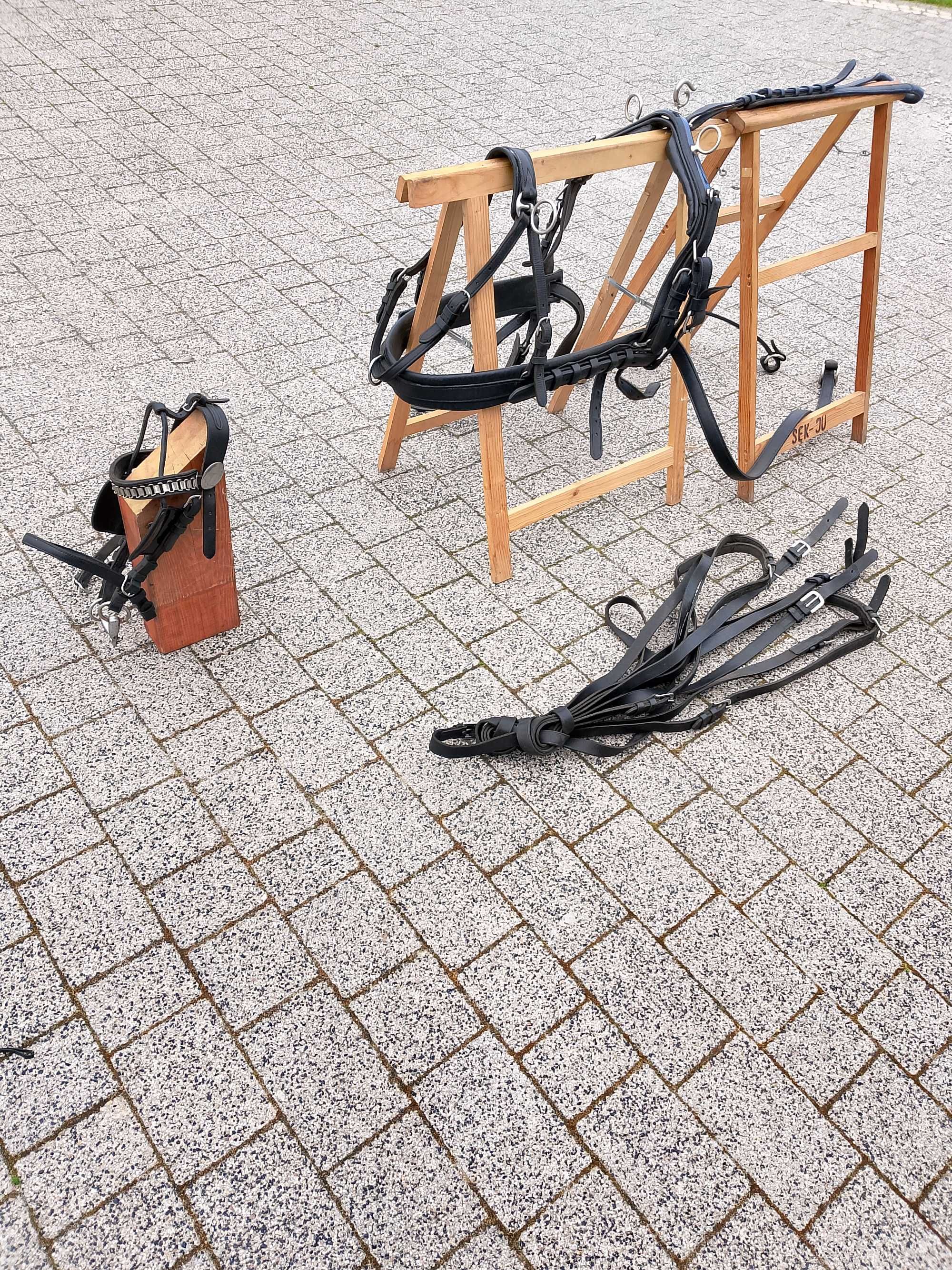 Sprzedam uprząż, szorty na parę kucy