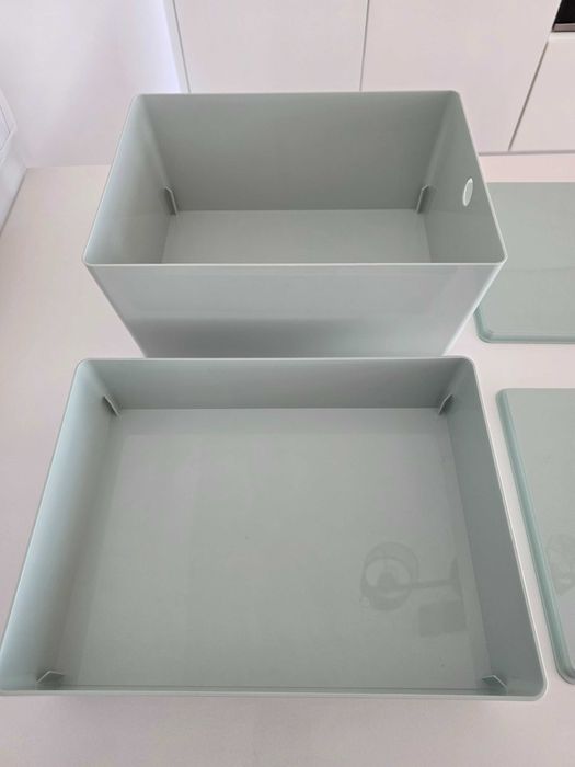 Caixas IKEA KUGGIS Verde Menta c/ Tampas - Excelente Estado