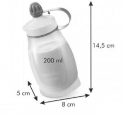 Butelka elastyczna silikonową z łyżeczką 200ml