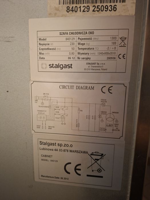 Szafa chlodnicza STALGAST