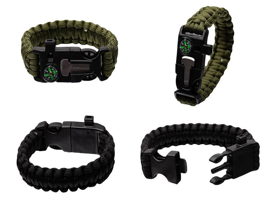 Bransoletka Survivalowa Paracord 5W1 Krzesiwo Kompas Gwizdek Br-003