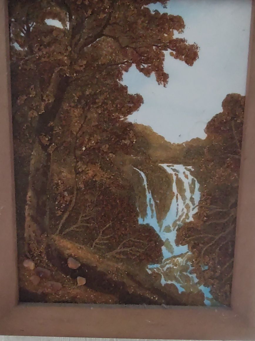 Янтарная Картина в рамке.  Бурштинова Дерево і янтарь