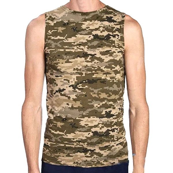 Тактична камуфляжна майка піксель, армійська чоловіча майка, бавовна