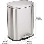 Amazon Basics kosz łazienkowy z pedałem 12L srebrny NOWY