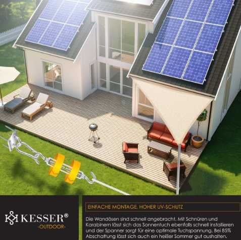 Żagiel przeciwsłoneczny KESSER 3x3x3 m