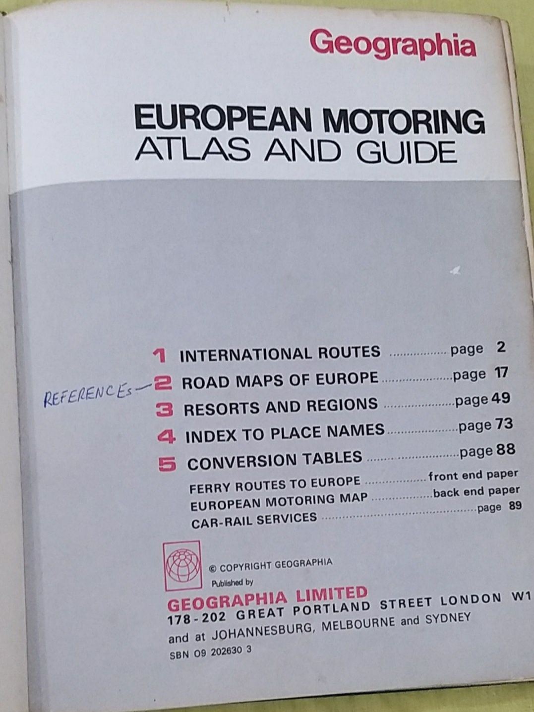 European motoring atlas and guide.