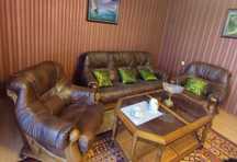 Meble holenderskie skóra naturalna 3+1+1 Sofa z 2 fotelami