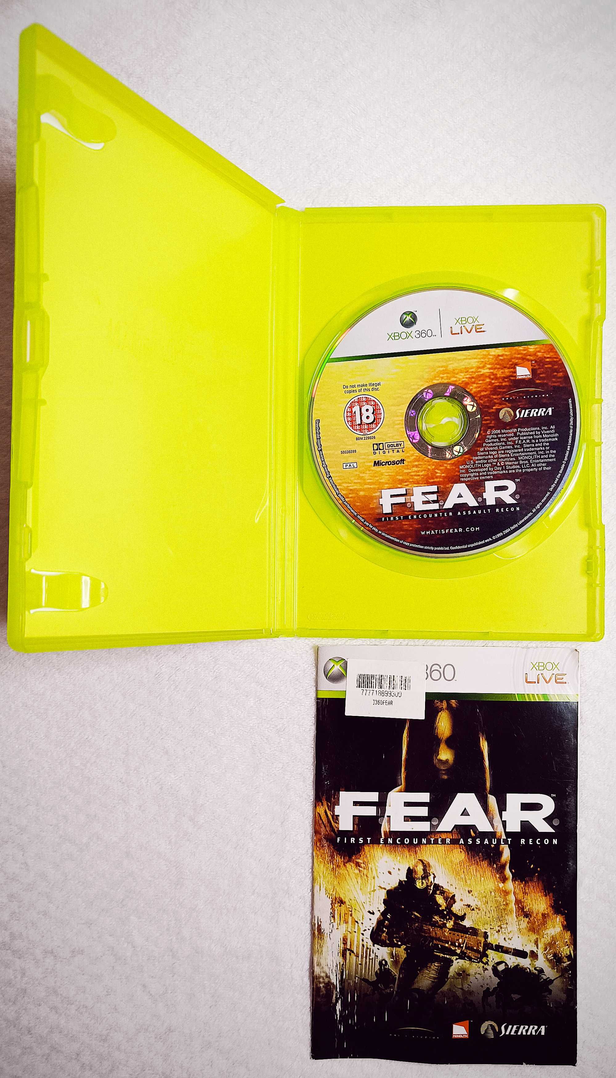 F.E.A.R. First Encounter Assault Recon FEAR Xbox 360 One