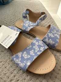 Sandałki 29 niebieskie motylki H&M nowe