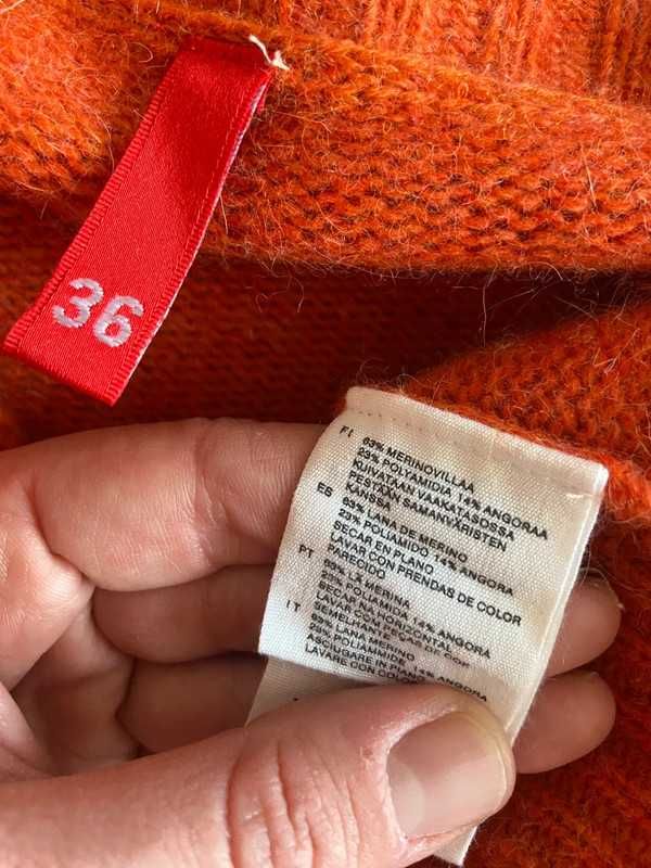 Angora merino welna sweter bolero kardigan lekki tkany s m 38 36 h&m