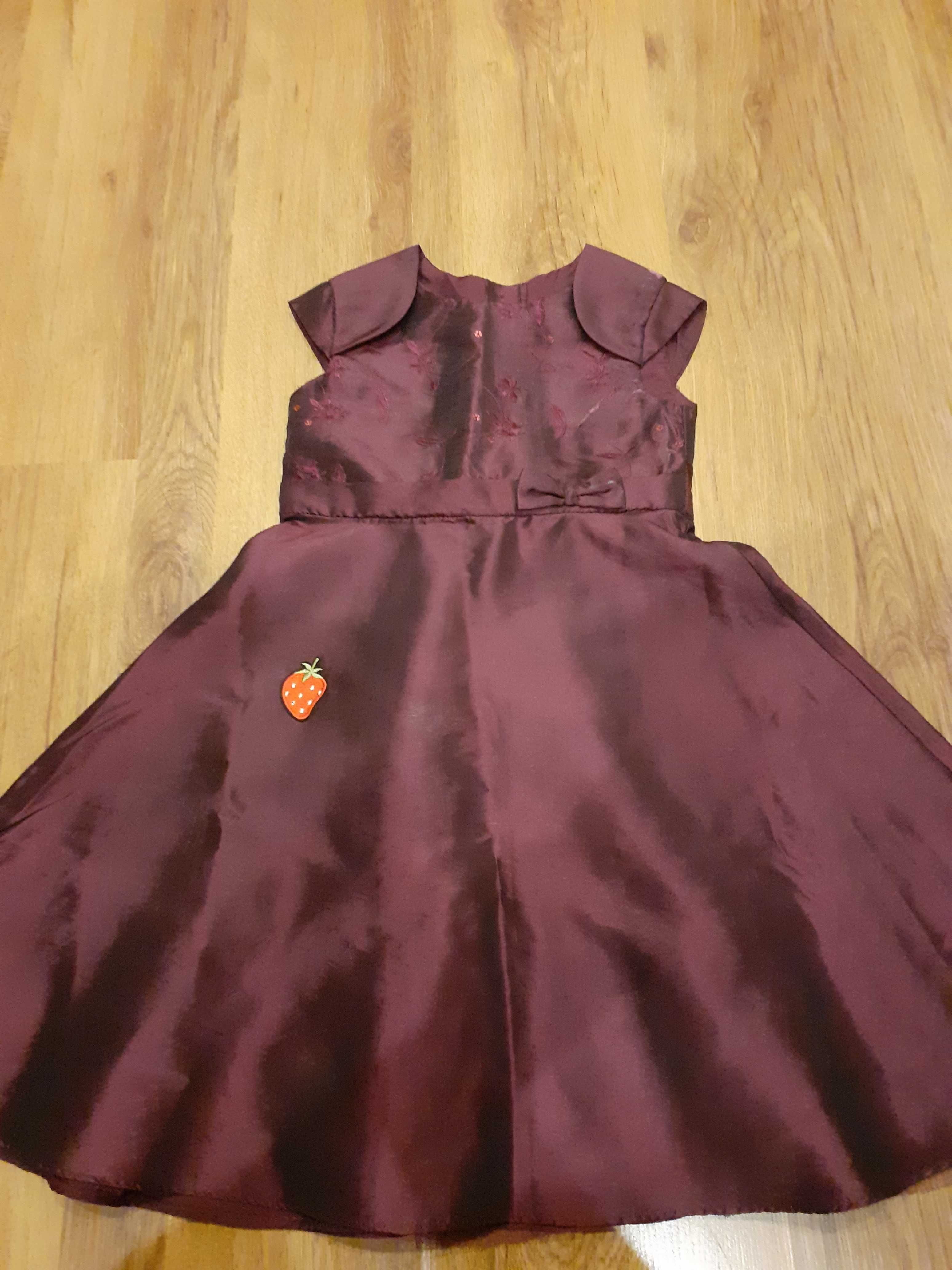 Sukienka fioletowa satynowa rozm. 92-98