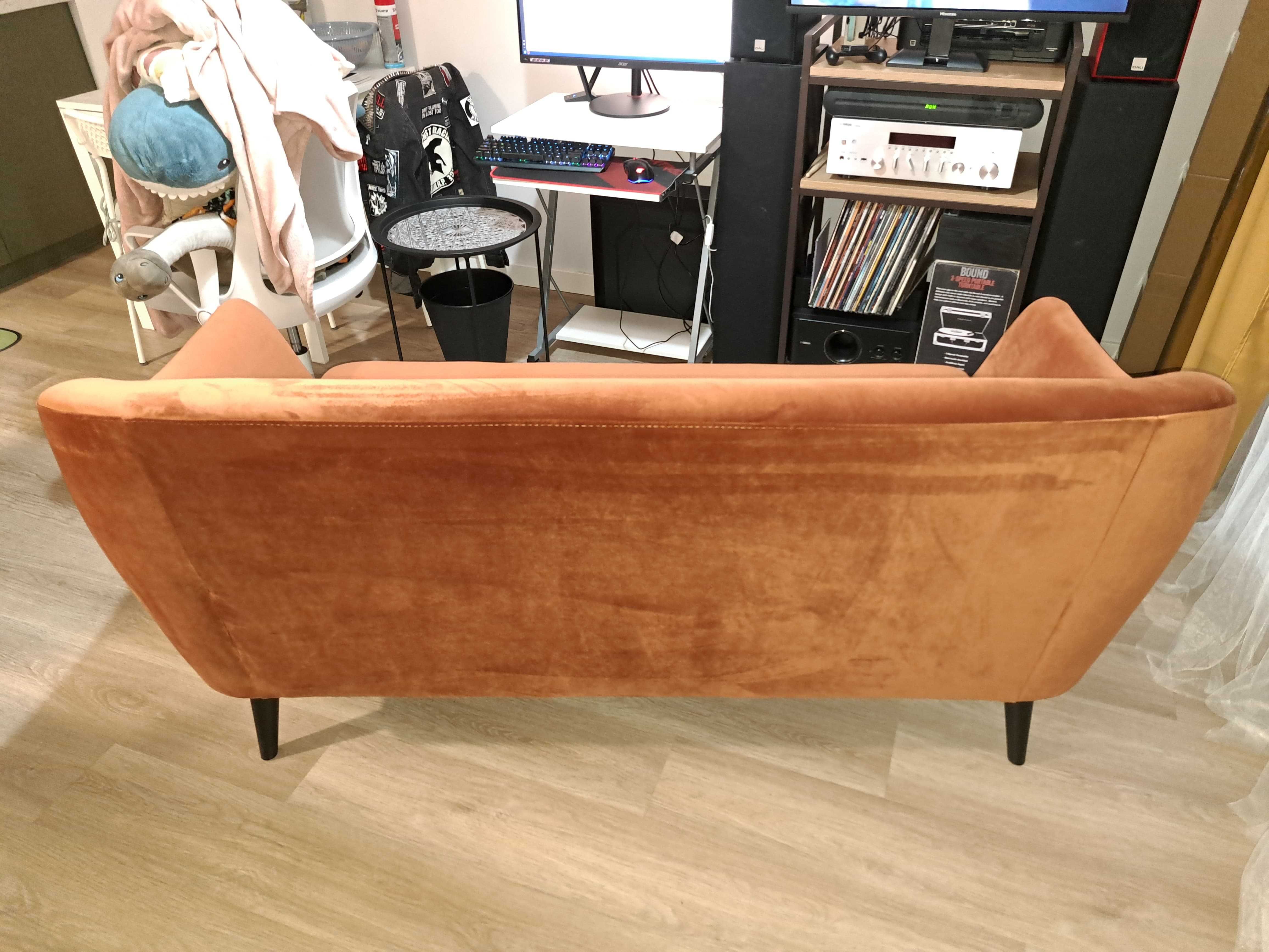 Kanapa , sofa EGEDAL 2,5 Miejscowa  Aksamit Pomarańcz