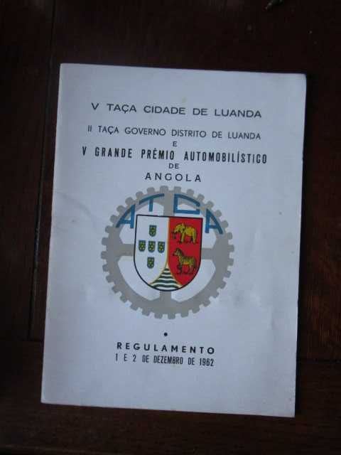 Regulamento competição automóvel Luanda Ultramar Cidade  1962