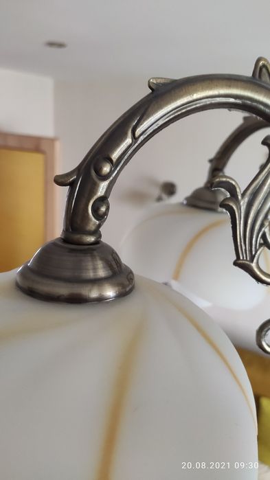 Żyrandol retro 5 żarówkowy + 2 kinkiety 1 żarówkowe